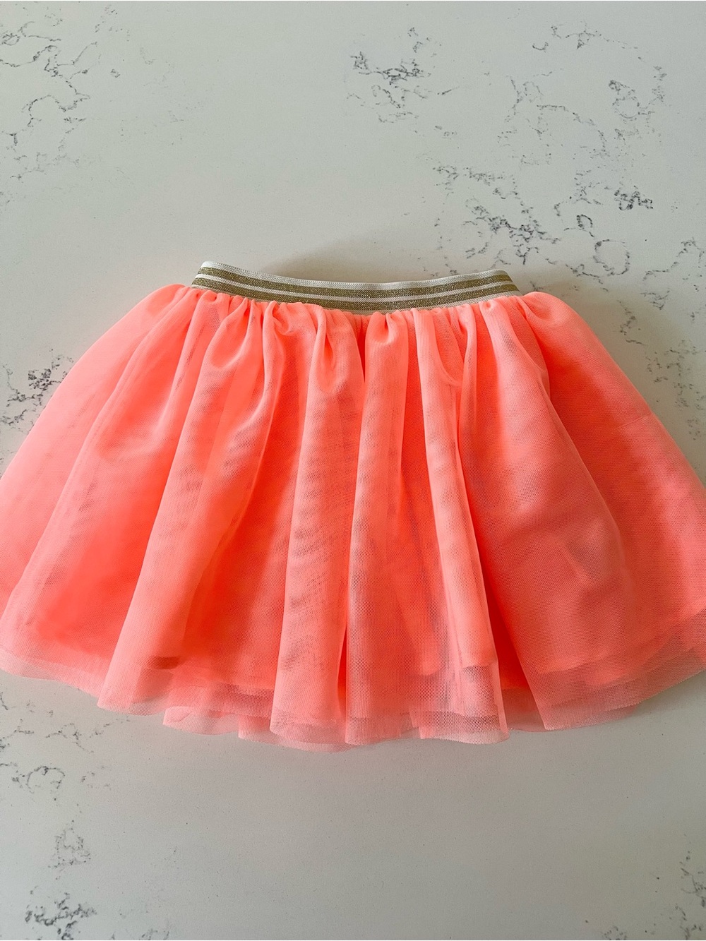 H&M Girls Neon Coral Pink Tulle Tutu Skirt — Size 2-4T